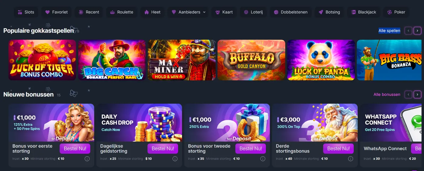 BravoPlay Casino Startpagina